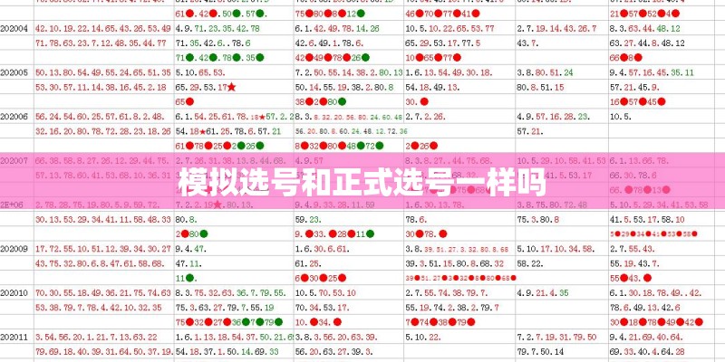 模拟选号和正式选号一样吗