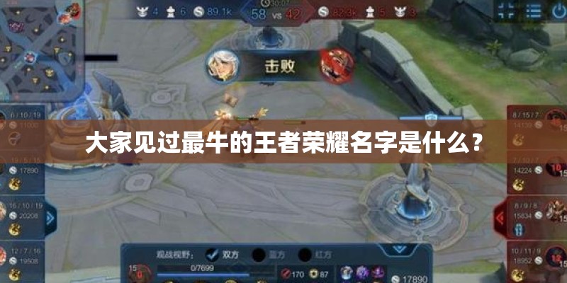 大家见过最牛的王者荣耀名字是什么？