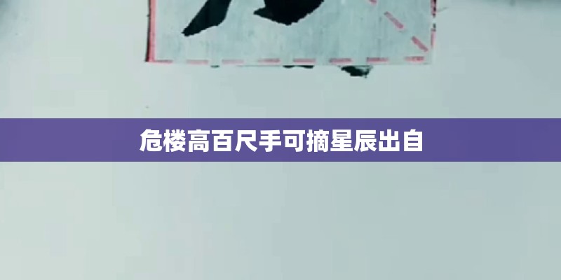危楼高百尺手可摘星辰出自