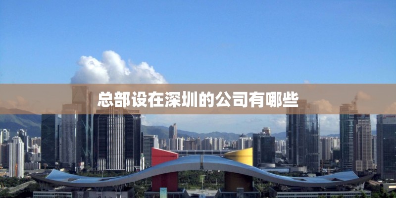 总部设在深圳的公司有哪些