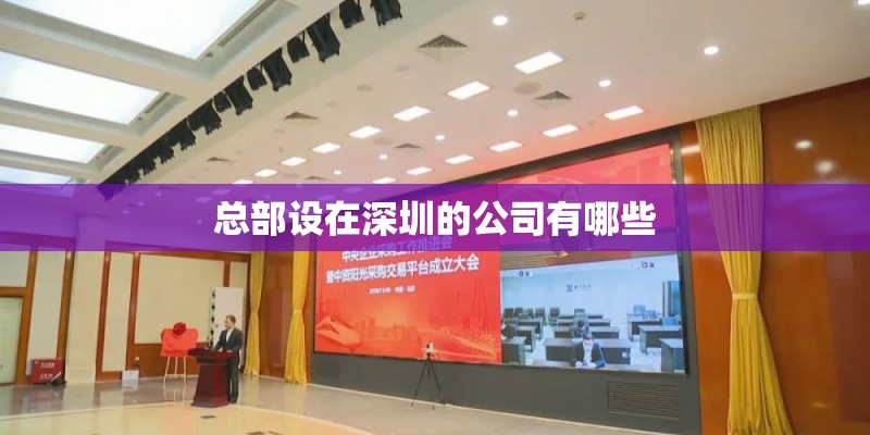 总部设在深圳的公司有哪些