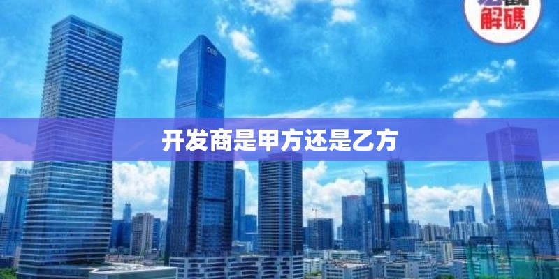开发商是甲方还是乙方
