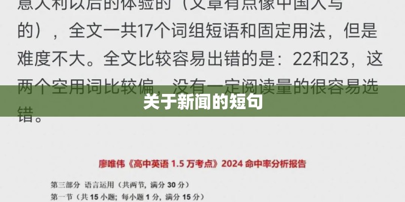 关于新闻的短句
