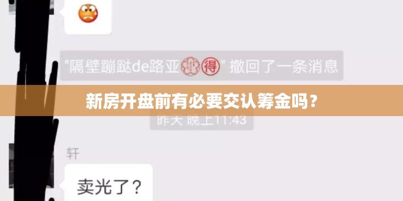新房开盘前有必要交认筹金吗？