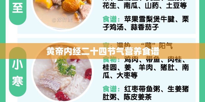 黄帝内经二十四节气营养食谱