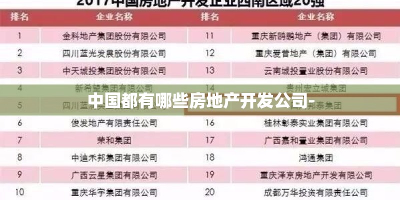 中国都有哪些房地产开发公司- 中国都有哪些房地产开发公司-