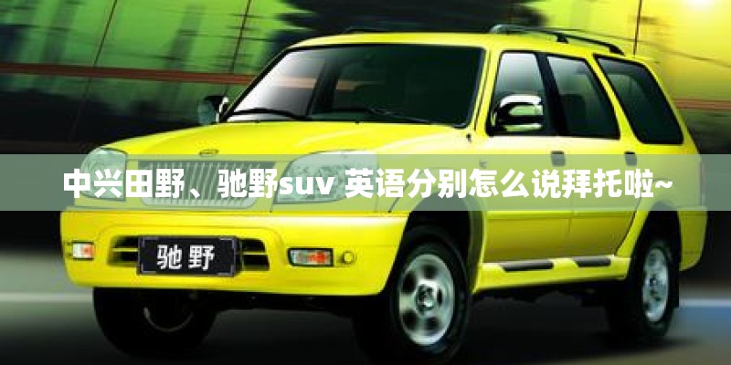 中兴田野、驰野suv 英语分别怎么说拜托啦~