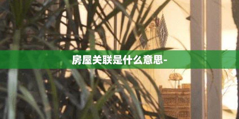 房屋关联是什么意思-