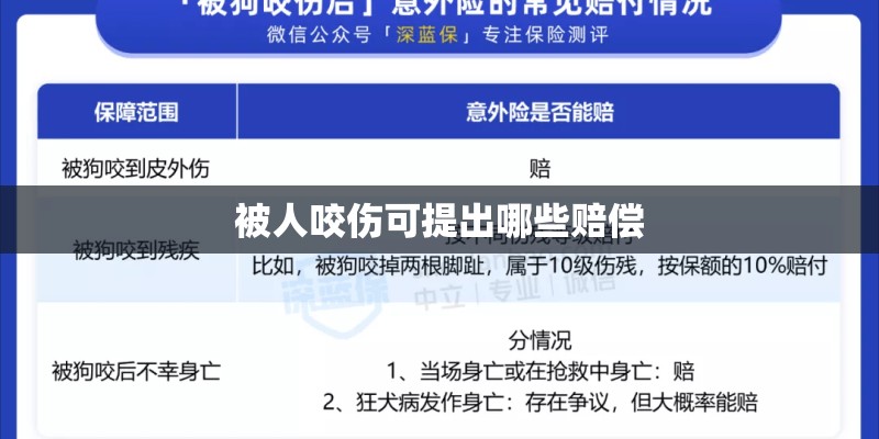 被人咬伤可提出哪些赔偿