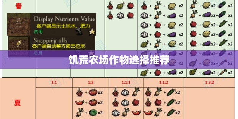 饥荒农场作物选择推荐