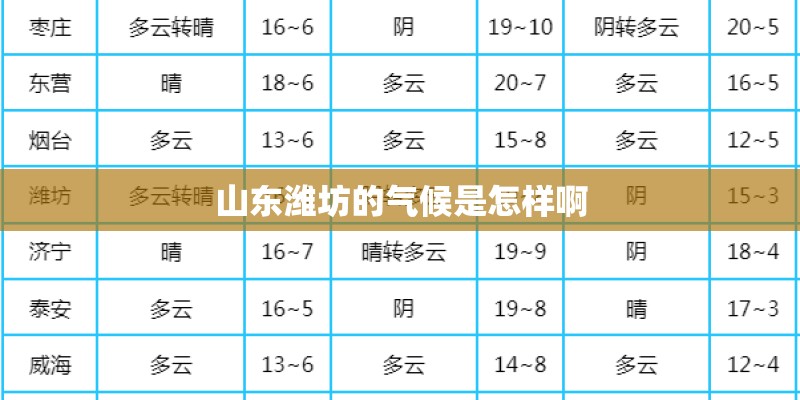 山东潍坊的气候是怎样啊