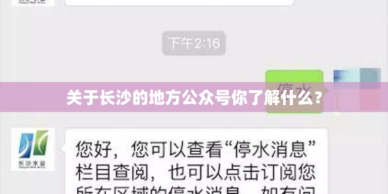 关于长沙的地方公众号你了解什么？