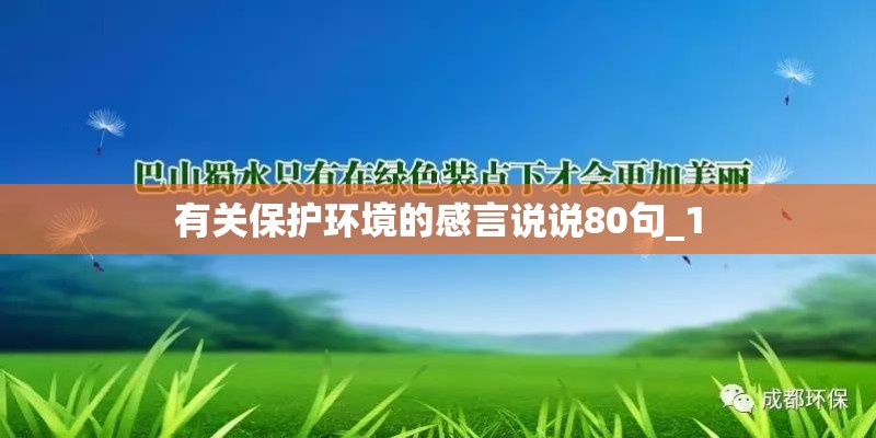 有关保护环境的感言说说80句_1
