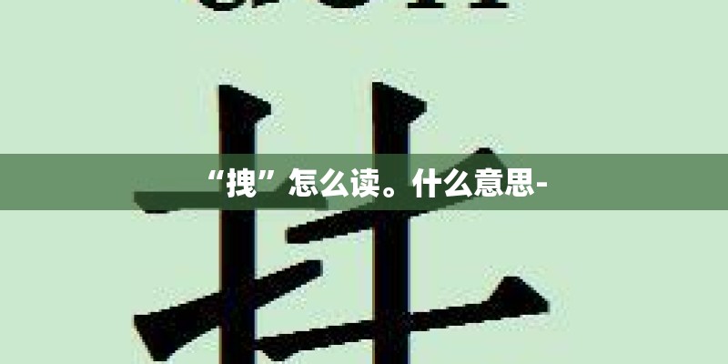 “拽”怎么读。什么意思-