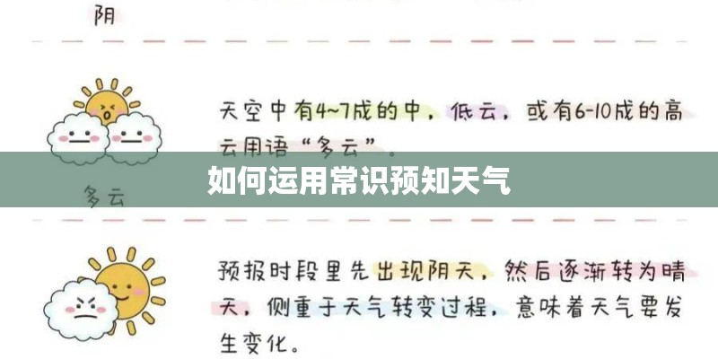 如何运用常识预知天气