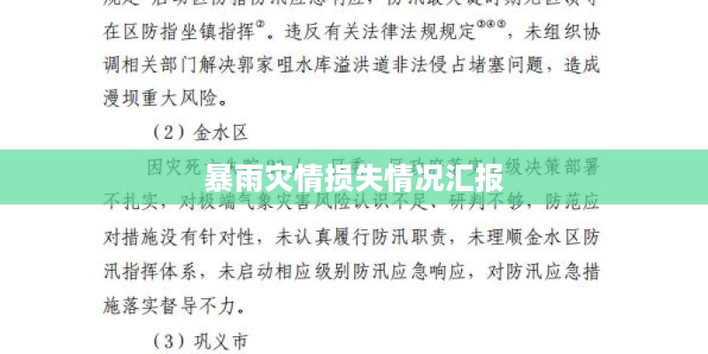 暴雨灾情损失情况汇报