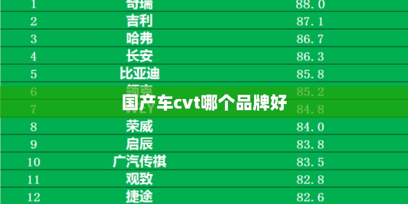 国产车cvt哪个品牌好 国产车cvt哪个品牌好