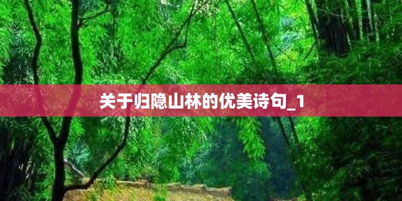 关于归隐山林的优美诗句_1
