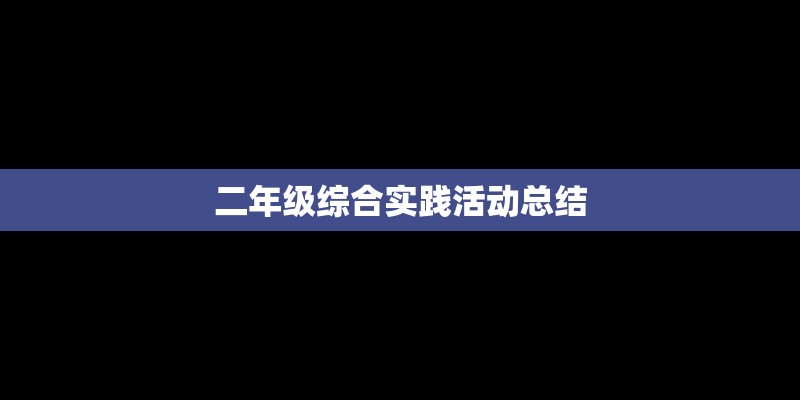 二年级综合实践活动总结