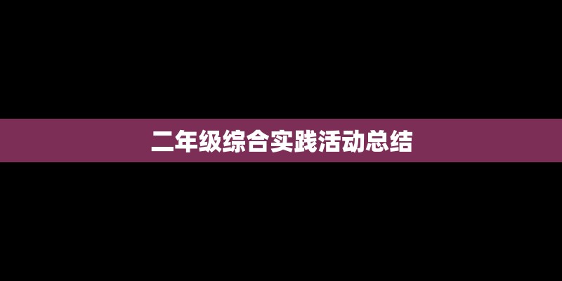 二年级综合实践活动总结