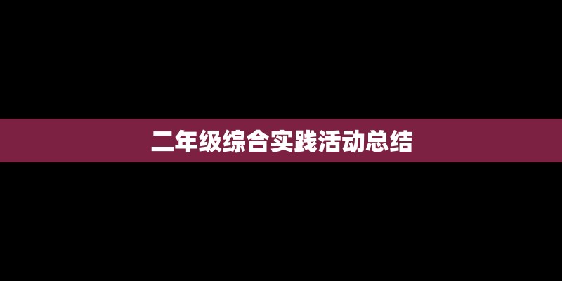 二年级综合实践活动总结