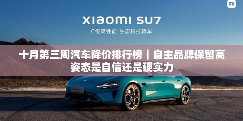 十月第三周汽车降价排行榜｜自主品牌保留高姿态是自信还是硬实力
