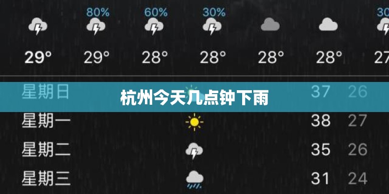 杭州今天几点钟下雨