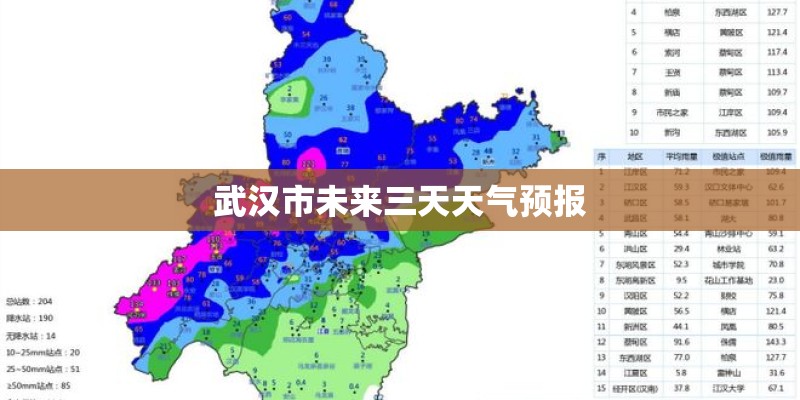 武汉市未来三天天气预报
