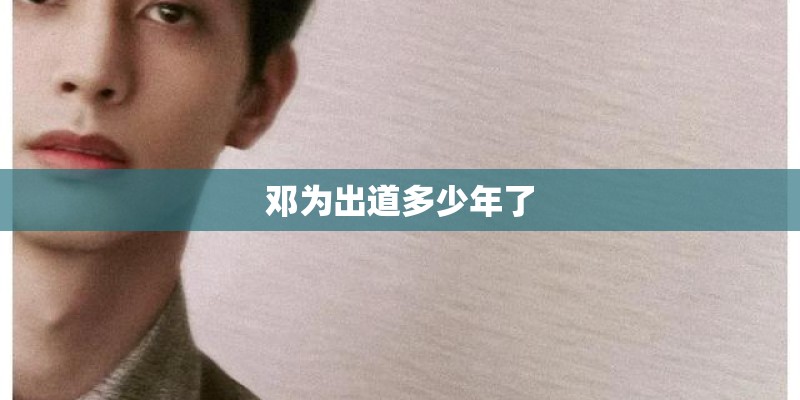 邓为出道多少年了