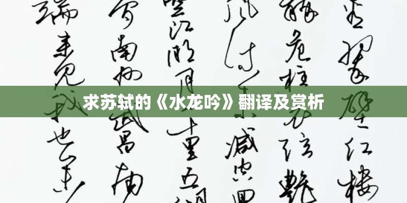 求苏轼的《水龙吟》翻译及赏析 求苏轼的《水龙吟》翻译及赏析
