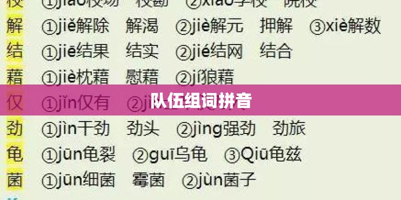队伍组词拼音