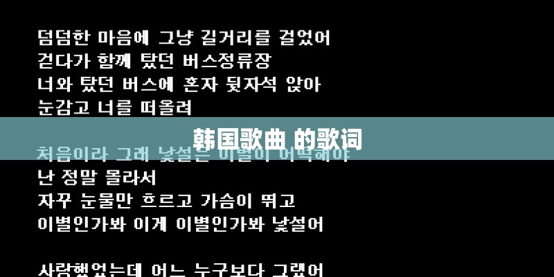 韩国歌曲 的歌词