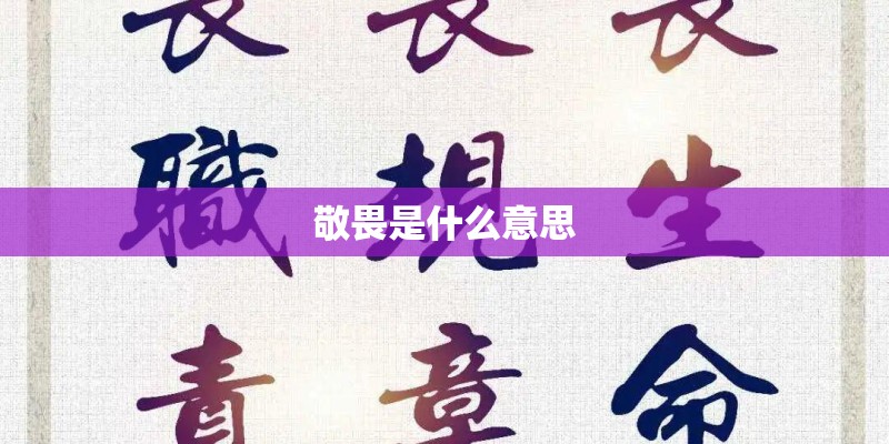 敬畏是什么意思