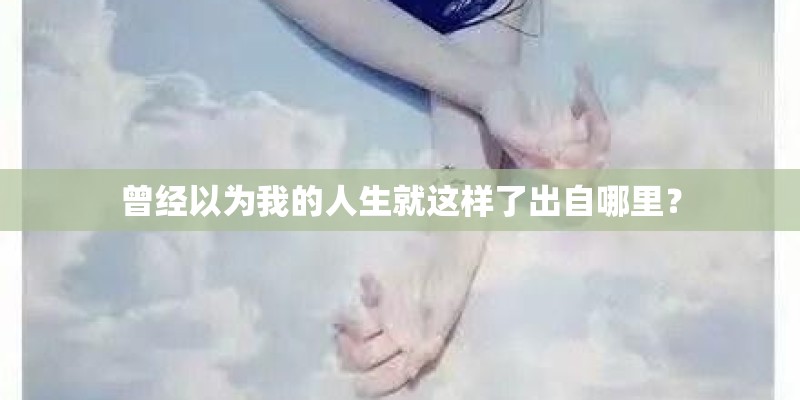 曾经以为我的人生就这样了出自哪里？