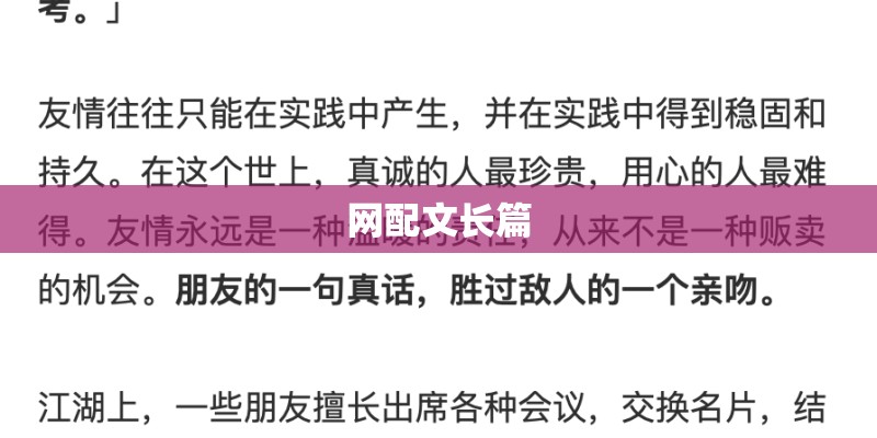 网配文长篇 网配文长篇