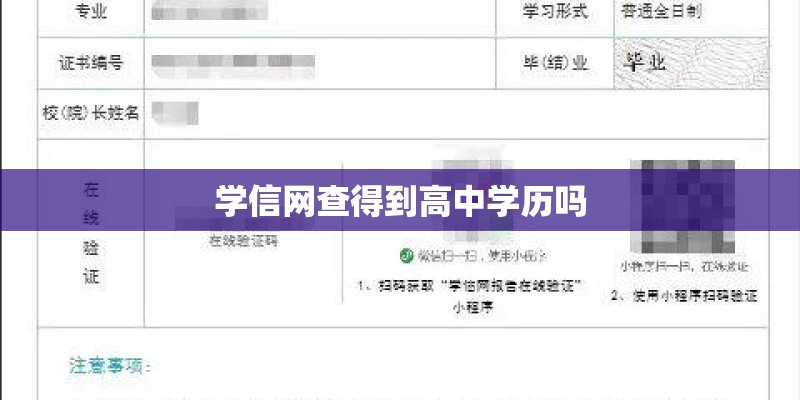 学信网查得到高中学历吗