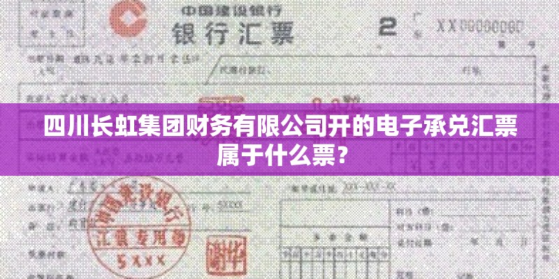 四川长虹集团财务有限公司开的电子承兑汇票 属于什么票？