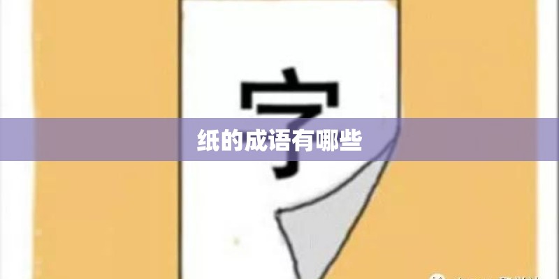 纸的成语有哪些