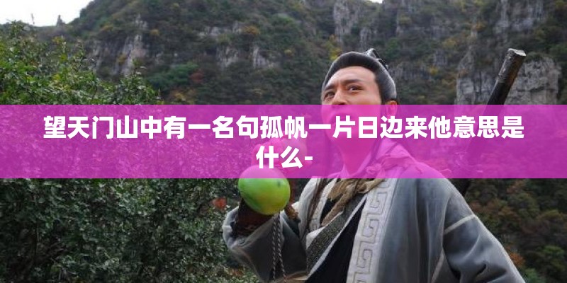 望天门山中有一名句孤帆一片日边来他意思是什么-