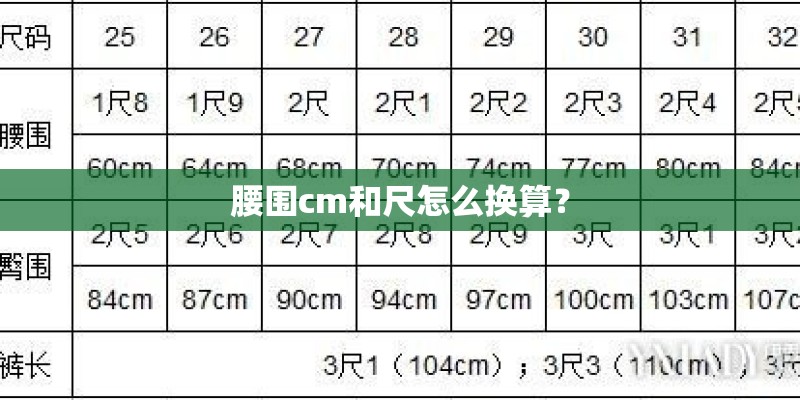 腰围cm和尺怎么换算？