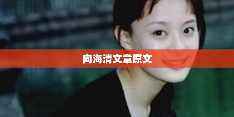 向海清文章原文