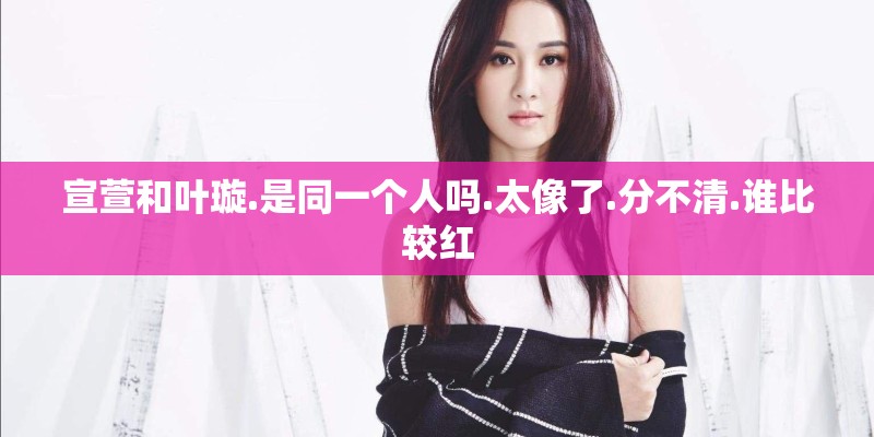 宣萱和叶璇.是同一个人吗.太像了.分不清.谁比较红