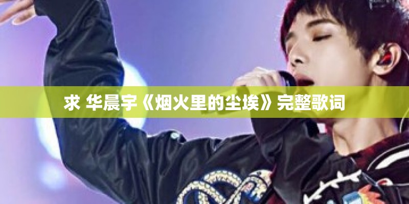 求 华晨宇《烟火里的尘埃》完整歌词