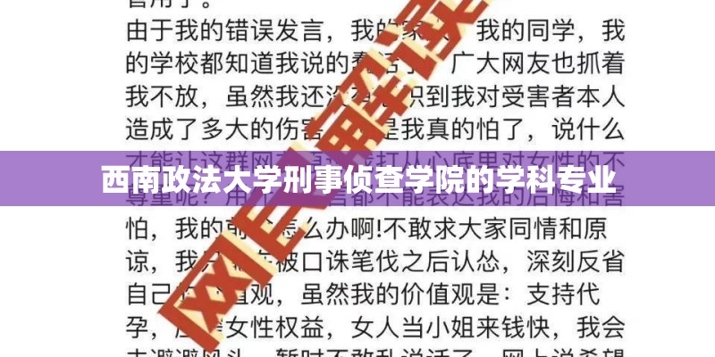 西南政法大学刑事侦查学院的学科专业