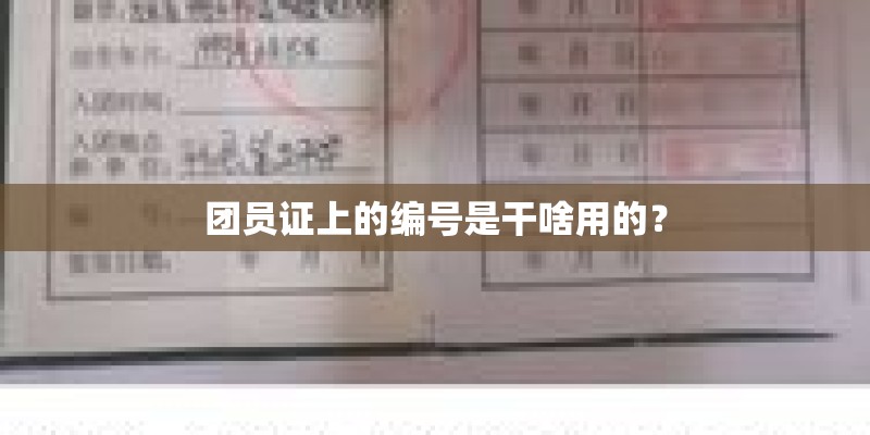 团员证上的编号是干啥用的? 团员证上的编号是干啥用的?