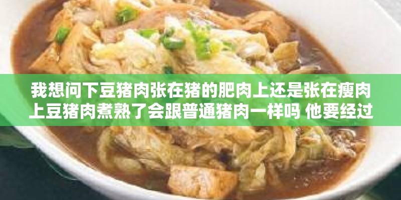 我想问下豆猪肉张在猪的肥肉上还是张在瘦肉上豆猪肉煮熟了会跟普通猪肉一样吗 他要经过多少温度会死掉 我想问下豆猪肉张在猪的肥肉上还是张在瘦肉上豆猪肉煮熟了会跟普通猪肉一样吗 他要经过多少温度会死掉