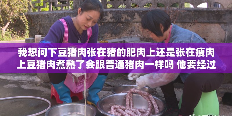我想问下豆猪肉张在猪的肥肉上还是张在瘦肉上豆猪肉煮熟了会跟普通猪肉一样吗 他要经过多少温度会死掉 我想问下豆猪肉张在猪的肥肉上还是张在瘦肉上豆猪肉煮熟了会跟普通猪肉一样吗 他要经过多少温度会死掉