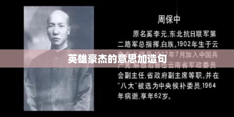 英雄豪杰的意思加造句