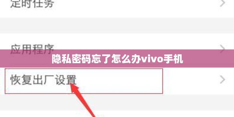 隐私密码忘了怎么办vivo手机