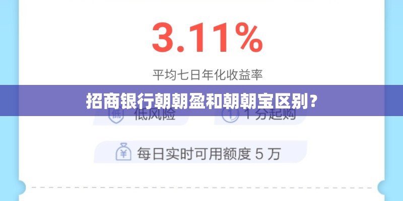 招商银行朝朝盈和朝朝宝区别？